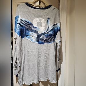 Rare Free People We The Free Hibiscus Bird In Blue Size Small